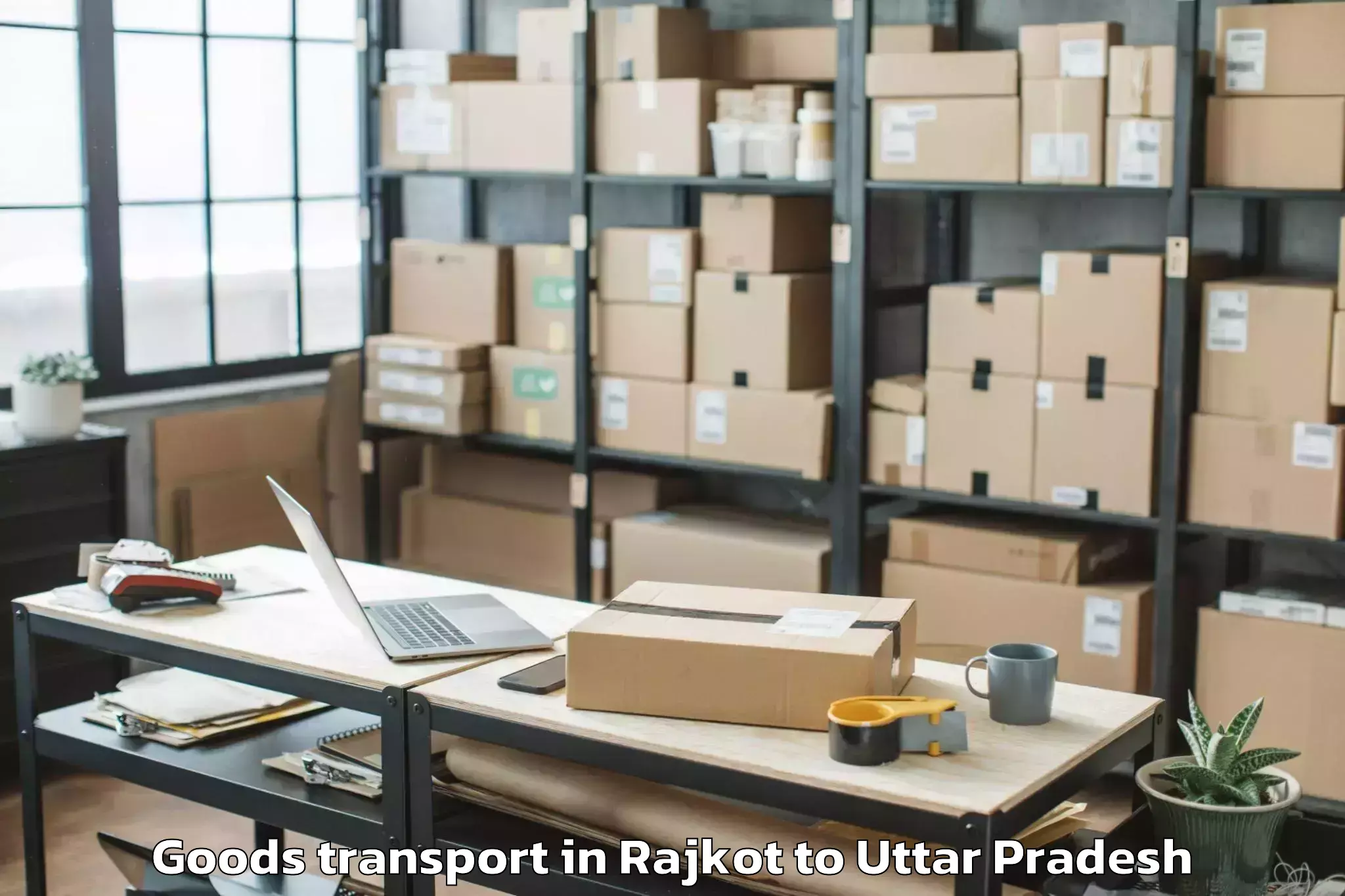 Hassle-Free Rajkot to Gola Bazar Goods Transport